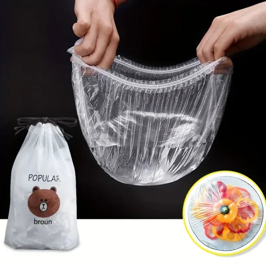 100pcs Disposable Plastic Wrap Cover