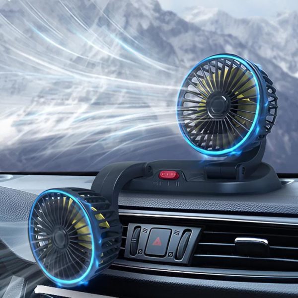 Car Dashboard Cooling Fan | Dual Head Fan 360 Degree Rotation