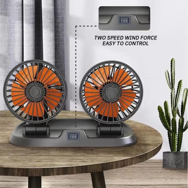 Car Dashboard Cooling Fan | Dual Head Fan 360 Degree Rotation