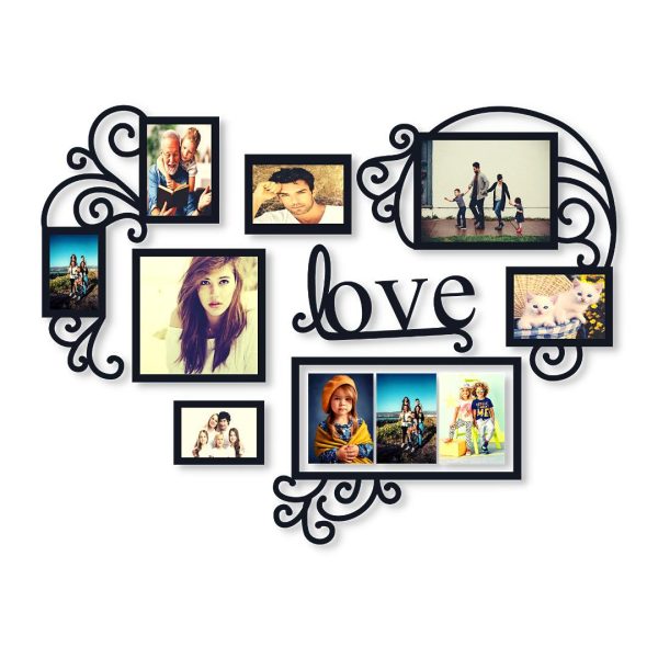 8 Frame Love Wall Art Family Collage Picture Frames Decorations