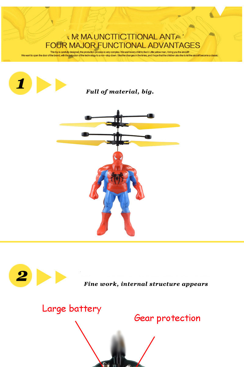 Hand Sensor Flying Spider Man | Avengers Heroes Flying Aircraft Toy For Kids