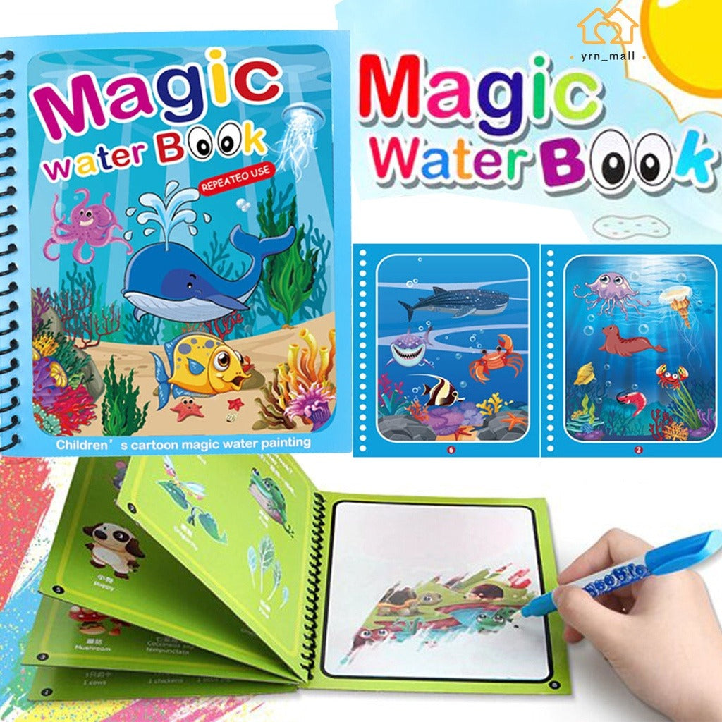 Magic Water Book Painting Drawing Coloring Board Book Doodle & Magic Water Pen