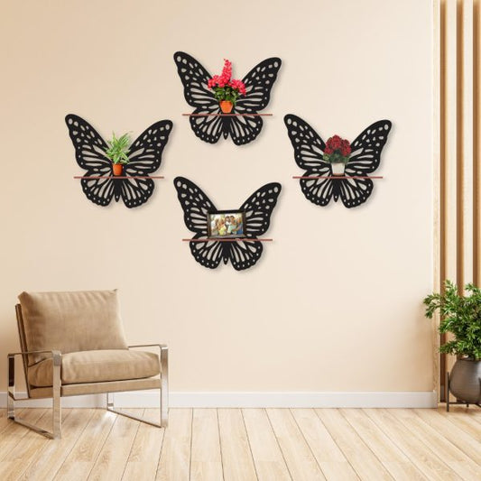 Beautiful Butterfly Shelves Pack Of Four Wall Art