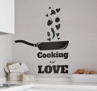 Cooking Is Love Wall Stickers For Kitchen