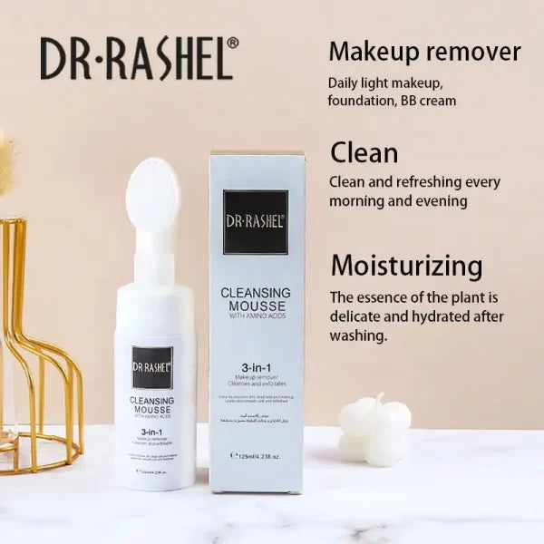 Dr Rashel 3-in-1 Cleansing Mousse Deep Cleaning Makeup Remover Cleanses