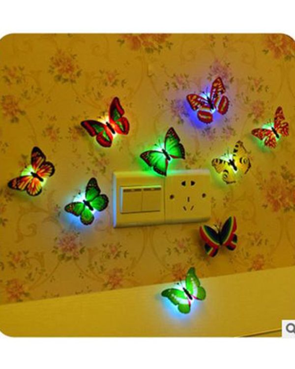 Pack of 4 - Glow In The Dark 3d Led Butterfly Night Light