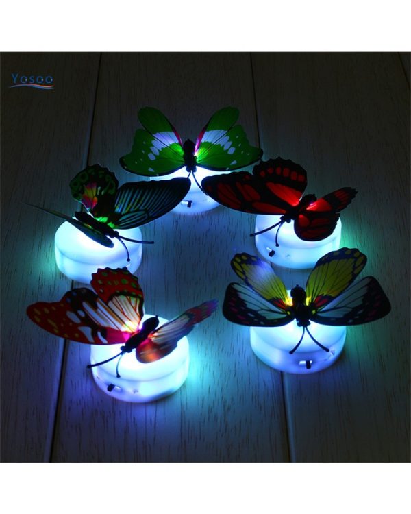 Pack of 4 - Glow In The Dark 3d Led Butterfly Night Light