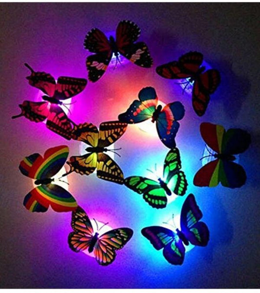 Pack of 4 - Glow In The Dark 3d Led Butterfly Night Light