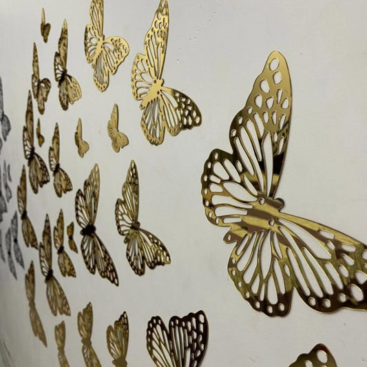 Golden Mirron Butterfly Home Wall Art