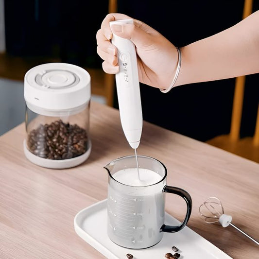 Handheld Electric Milk Frother Whisk Egg Beater Usb Rechargeable Coffee Blender Mixer