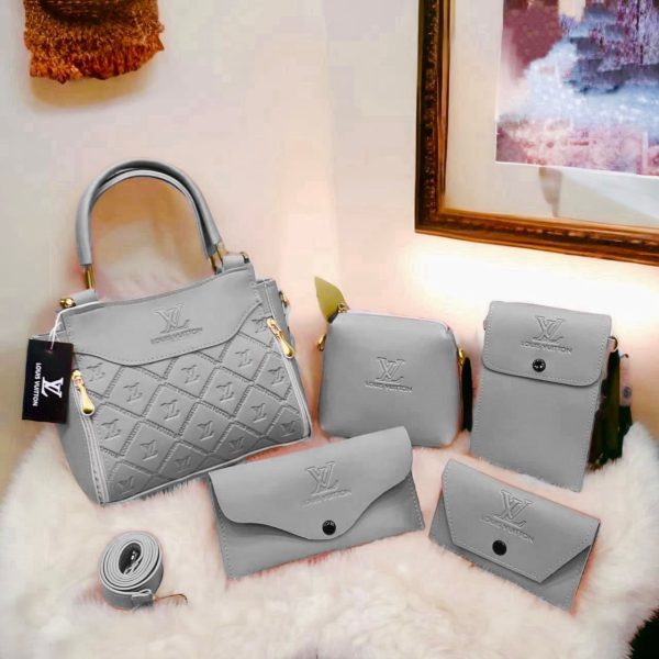 Lv 5 Pcs Bag Set For Girl With Dual Partition