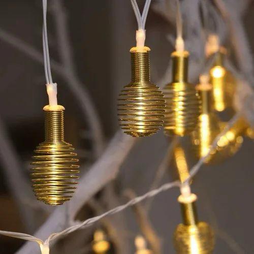 Mega Power Led Metal Warm White String Lights, For Decoration, Plug-in, 3meter 10led