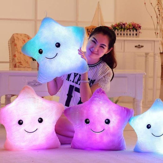 Soft Glowing Colorful Star Shape Pillow | 7 Colour Changeable Led Light Cushion