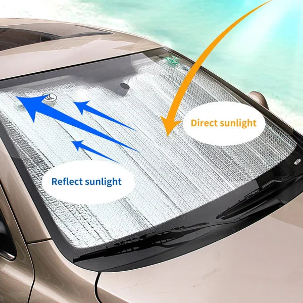 Universal Car Front Wind Screen Foldable Foil Curtains Sun Shade